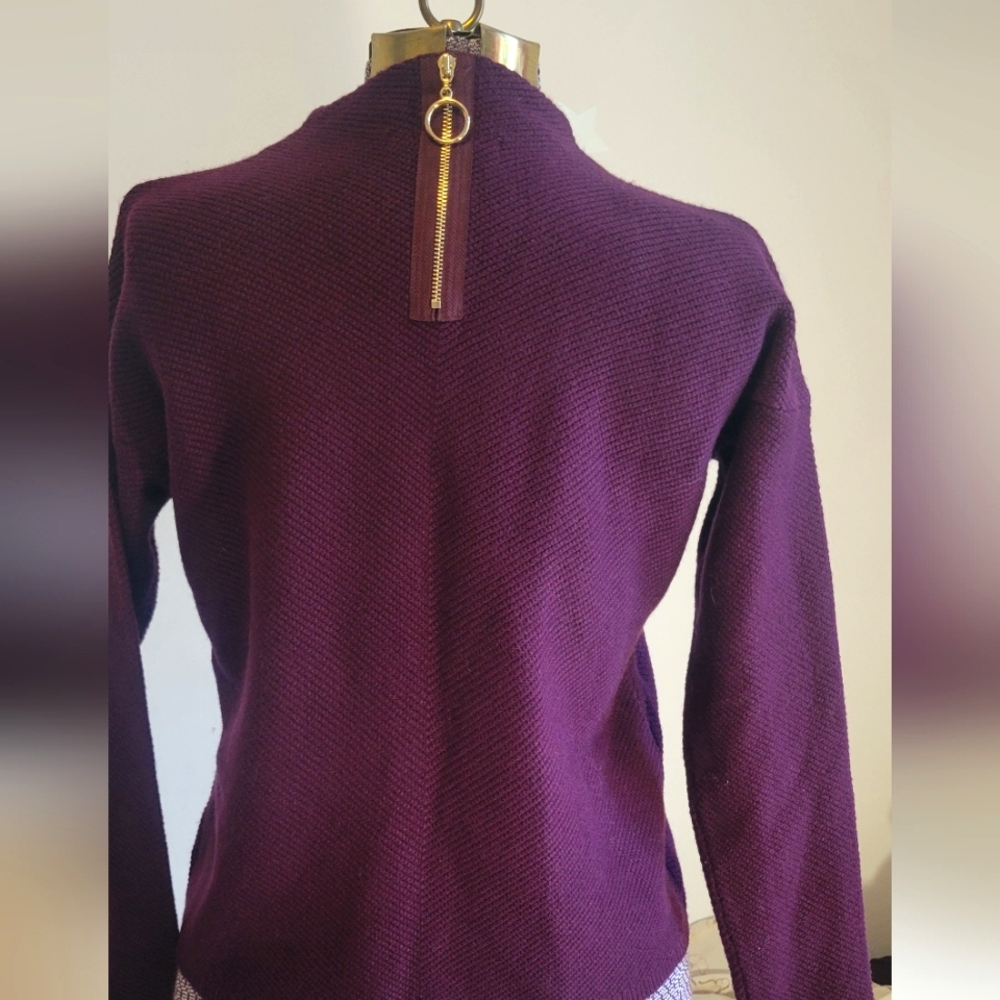 Cozy Purple Cowl Neck Sweater